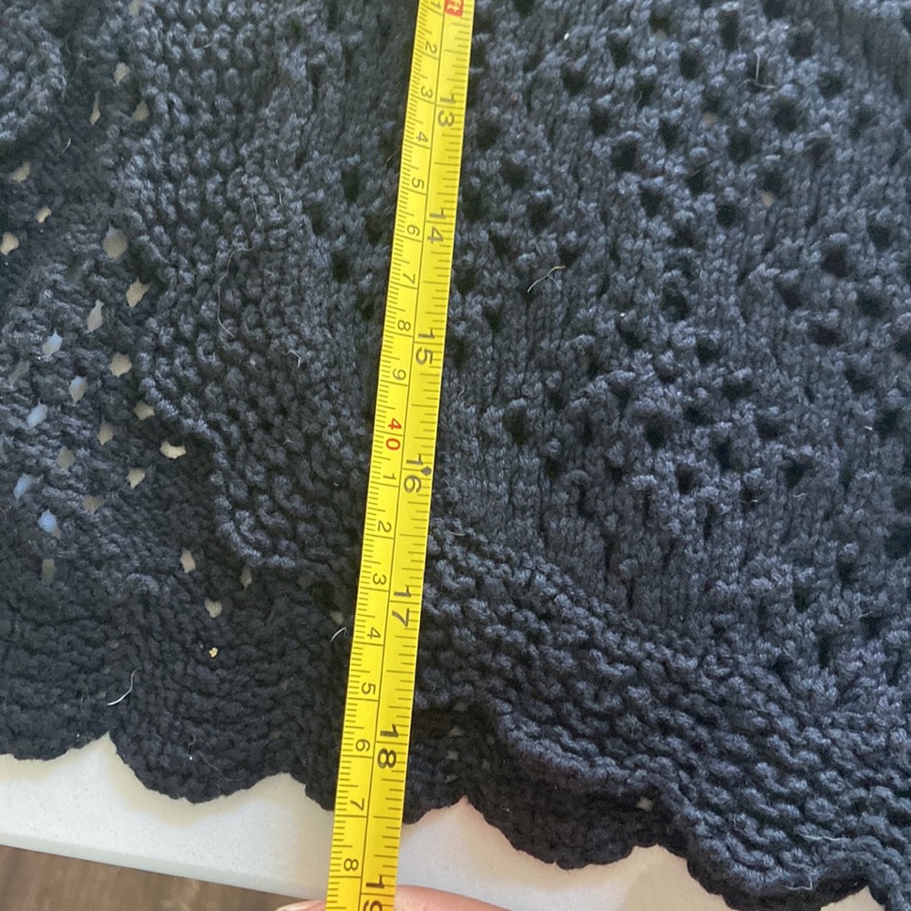 Style & Co Black Crochet Short Sleeve Sweater - Picture 6 of 6
